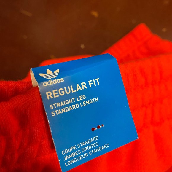 Adidas Originals Mens Red Elastic Waist Regular Fit Pull On Sweat Pants Size M - Picture 4 of 5